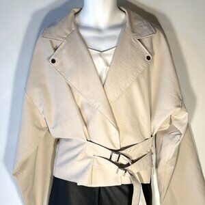 Cider SZ 3XL Khaki Wrap Modified Moto Jacket wardrobe staple street wear retro